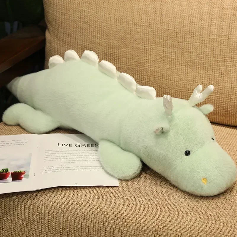 Large Animals Plush White Dragon Kawaii Stuffed Soft Dinosaur Plush Toy