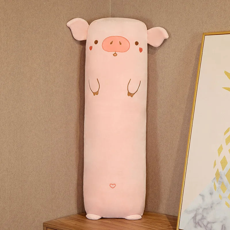 Long Giant Koala Dog Hippo Dinosaur Lion Pig Plush Toy Cylidrical Animal Bolster Pillow