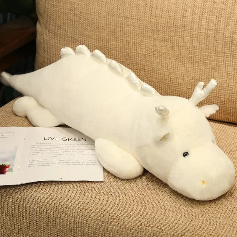 Large Animals Plush White Dragon Kawaii Stuffed Soft Dinosaur Plush Toy