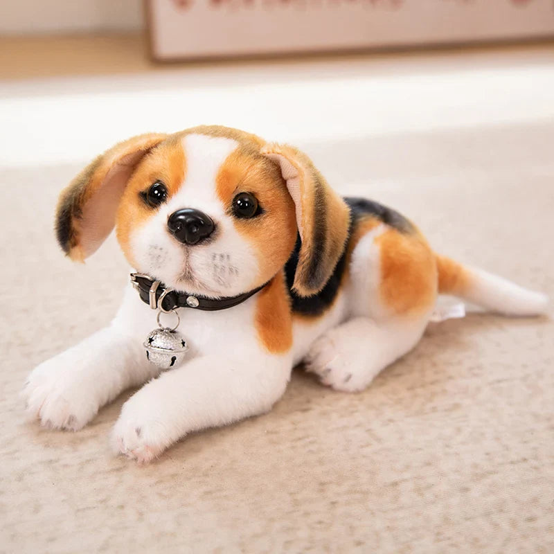 Dog Plush Toy Cute Stuffed Realistic Beagle Spotted Puppy Doll