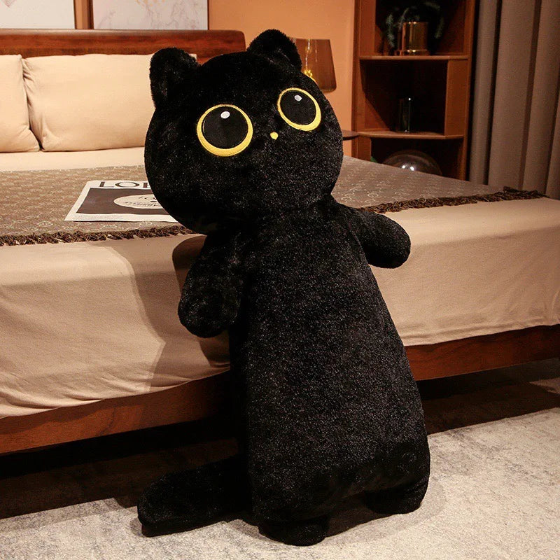 Kawaii Siamese Cat Plush Toy Long Oblong Orange Black Kitten Cats Nap Sleep