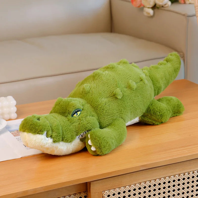 Simulation Large Soft Crocodile Plush Toy Fluffy Full Stuffed Animal Pillow