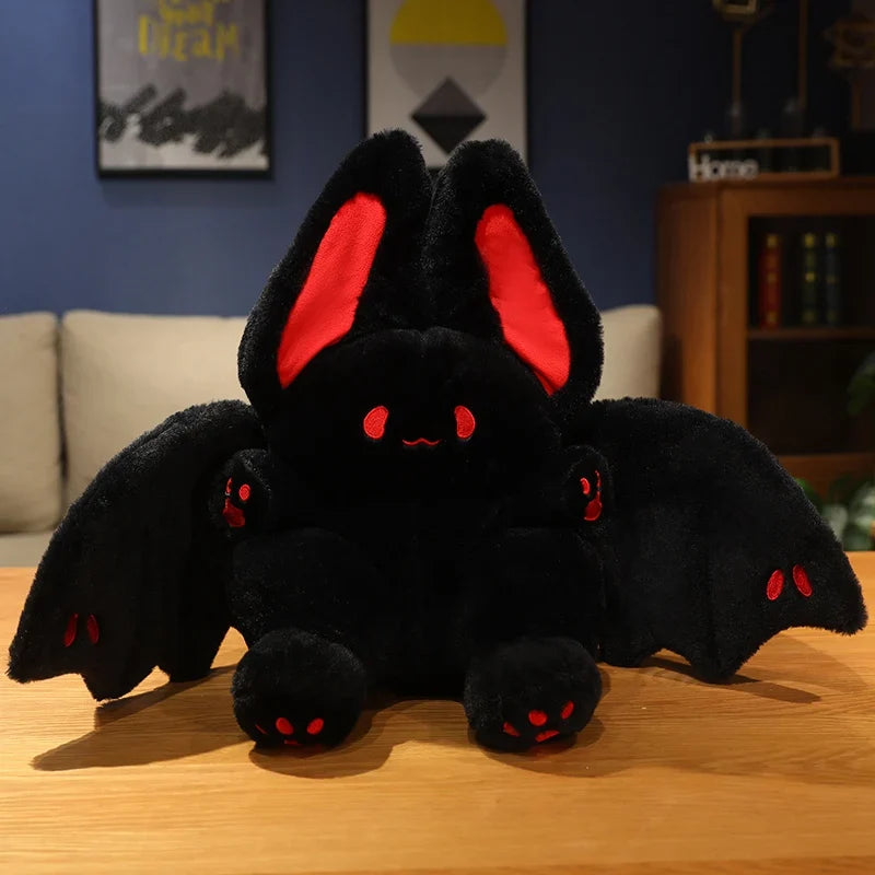 Kawaii Bat Rabbit Plush Pillow Stuffed Black/White Pink/Green Cartoon Animal