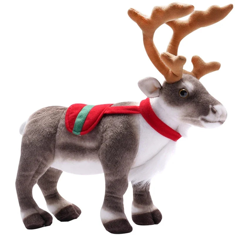 Realistic Reindeer Plush Toy Christmas Deer Plush Doll Elk Soft Toys Merry Christmas New Year Decoration Best Gifts for Kids