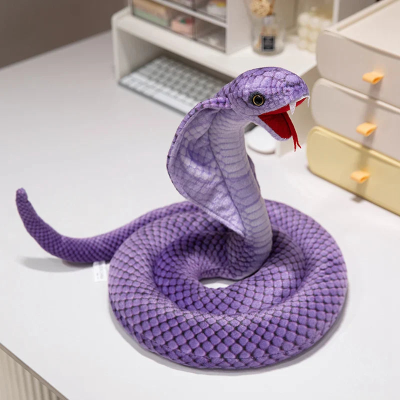 Black Simulated Colorful Cobra Plush Toys Purple Stuffed Animals Snakes Plushies Doll Grey