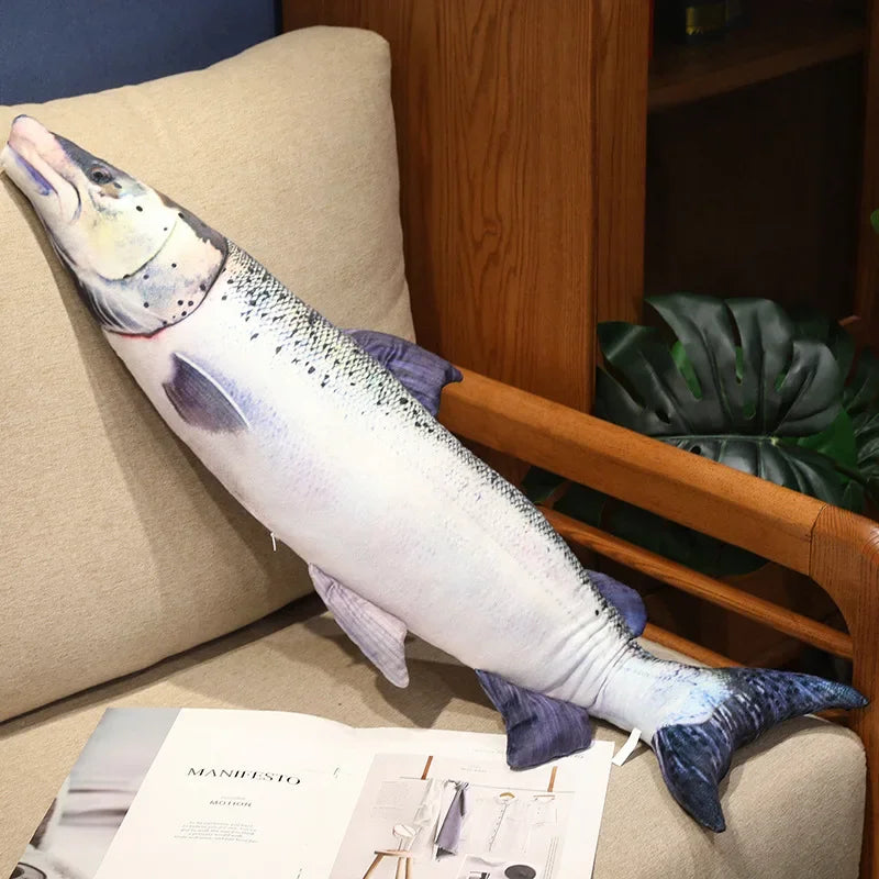 Fish Plush Trout Toys Stuffed Tuna Salmon Autumn Saury Grouper Plush