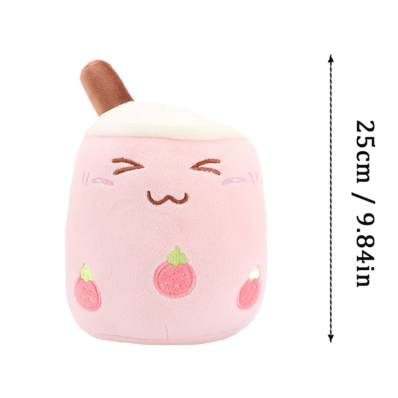 Cute Fruit Bubble Tea Cup Plush Toys Cute Milk Tea Pillow