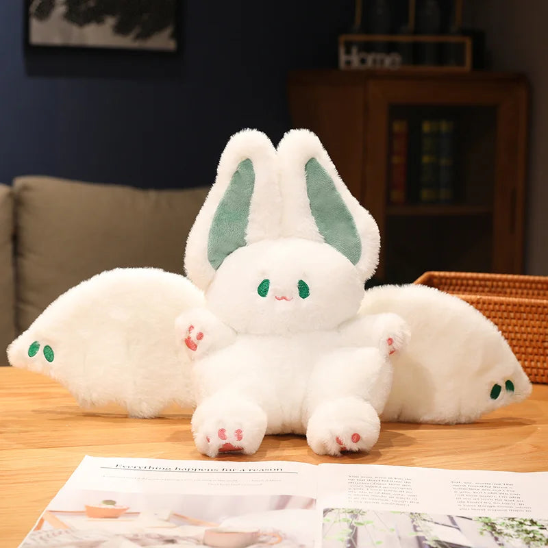 Kawaii Bat Rabbit Plush Pillow Stuffed Black/White Pink/Green Cartoon Animal