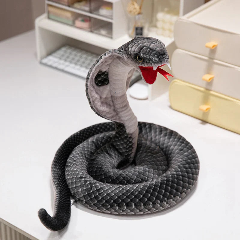 Black Simulated Colorful Cobra Plush Toys Purple Stuffed Animals Snakes Plushies Doll Grey