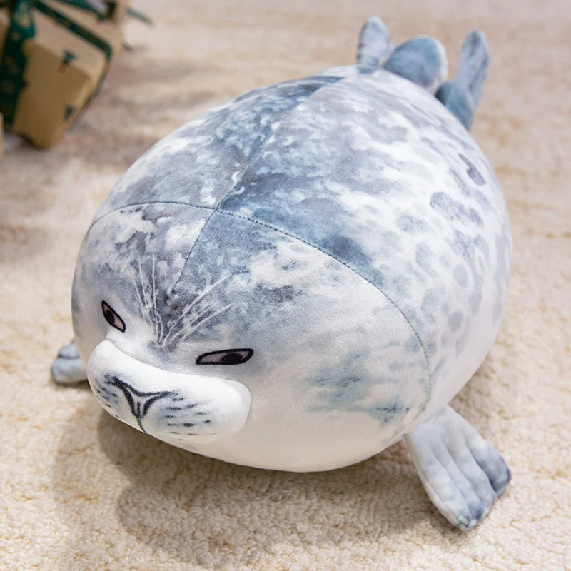 Cute Real Life Blue Pink Couple Sea Lion Plush A Pair of Cuddly Ocean Friends
