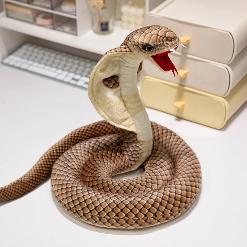 Black Simulated Colorful Cobra Plush Toys Purple Stuffed Animals Snakes Plushies Doll Grey
