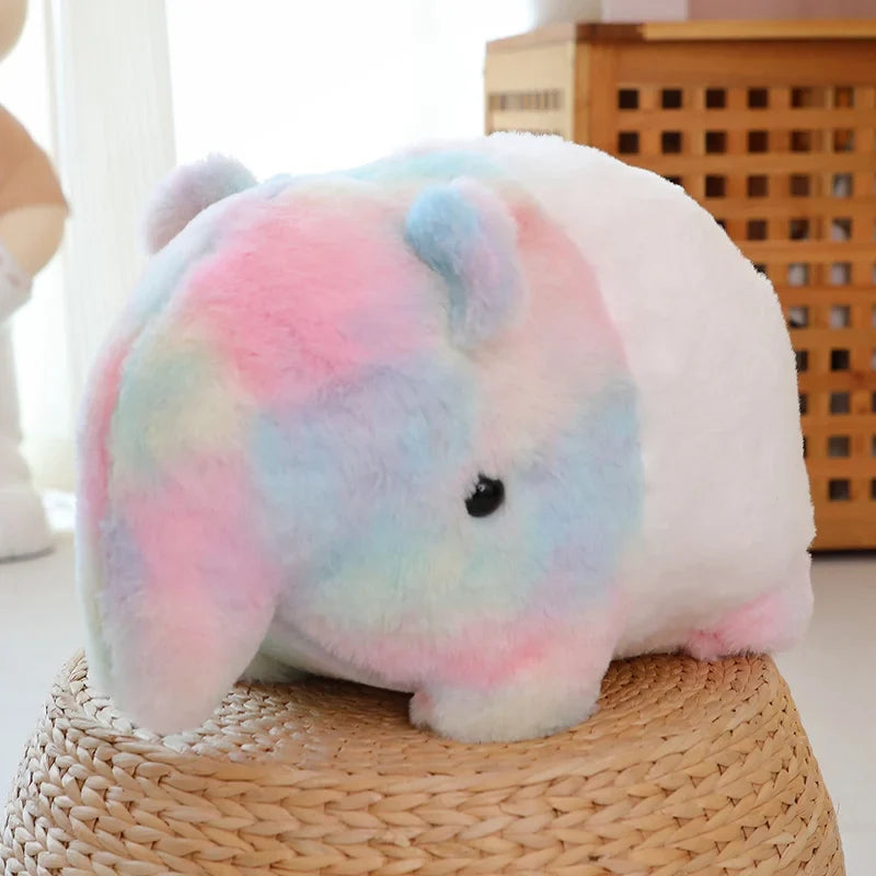Rainbow plush doll very soft colorful black white doll pillow