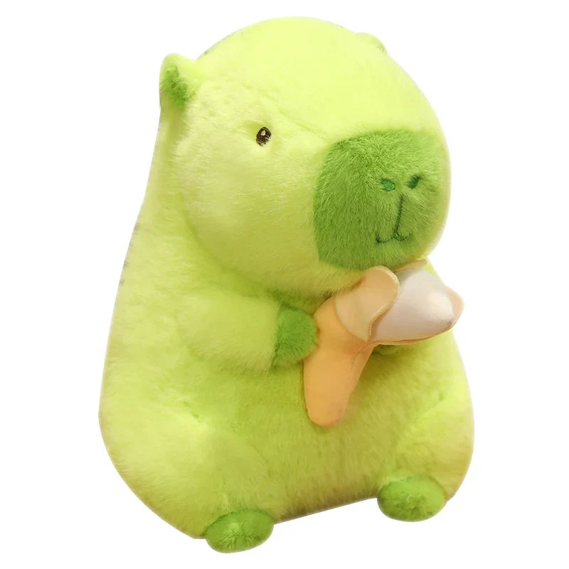 Fluffy Capybara Plush Doll – A Kawaii Banana-Hugging Buddy for All Ages