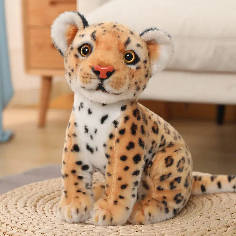New Animal Doll Lifelike Leopard & Lion Plush Realistic Plushie Panther Toy