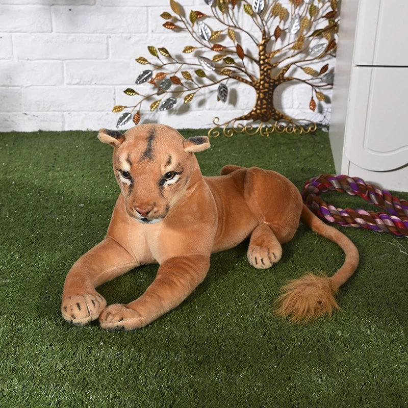 New Animal Doll Lifelike Leopard & Lion Plush Realistic Plushie Panther Toy