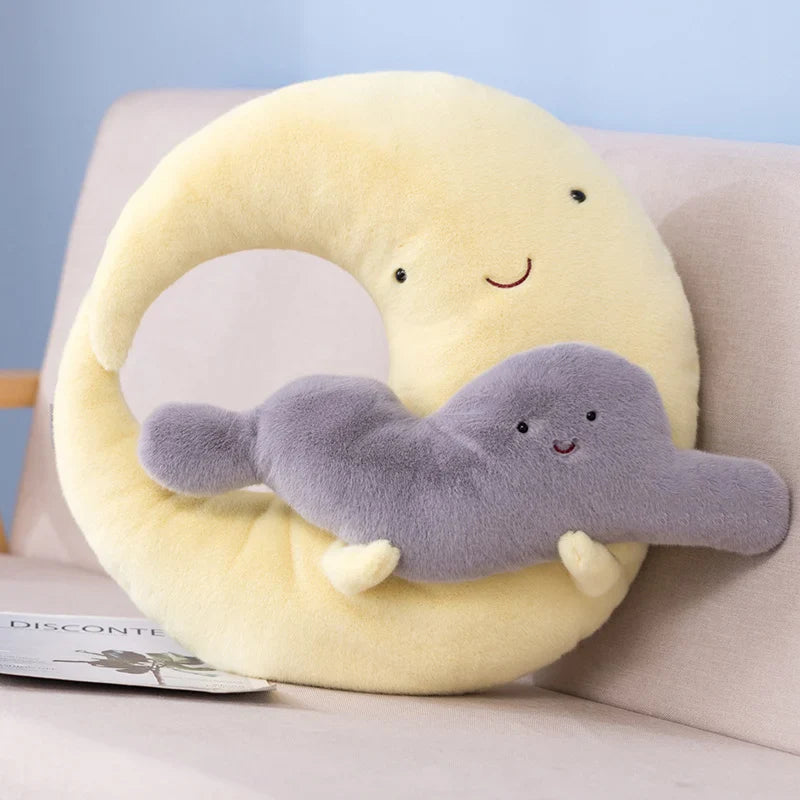 Cartoon Sun Moon Raindrop Throw Pillows Cushion 