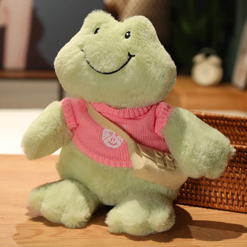 Kawaii Frog Plush Toys Big Eyes Frog Doll Soft Animals Stuffed Decoration Desktop Interior Birthday Pillow Gift for Girls Kids