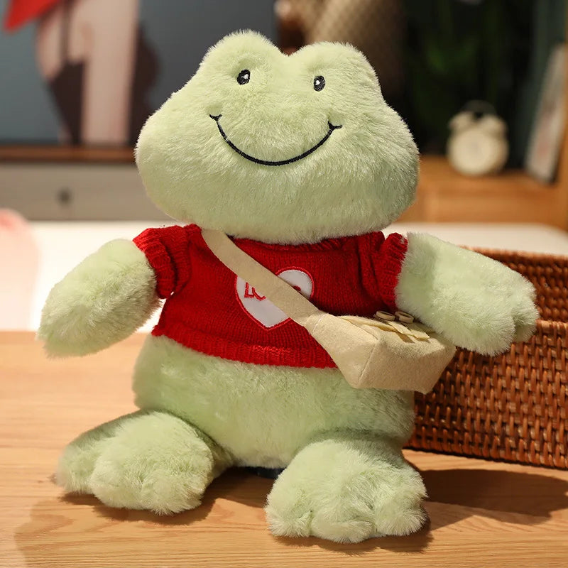 Kawaii Frog Plush Toys Big Eyes Frog Doll Soft Animals Stuffed Decoration Desktop Interior Birthday Pillow Gift for Girls Kids