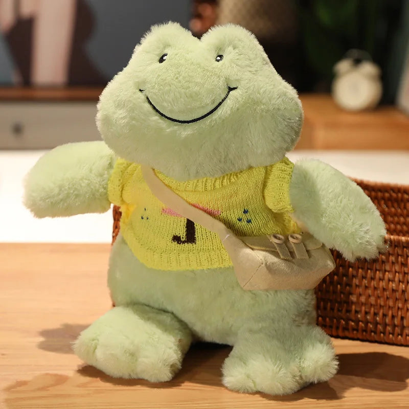 Kawaii Frog Plush Toys Big Eyes Frog Doll Soft Animals Stuffed Decoration Desktop Interior Birthday Pillow Gift for Girls Kids