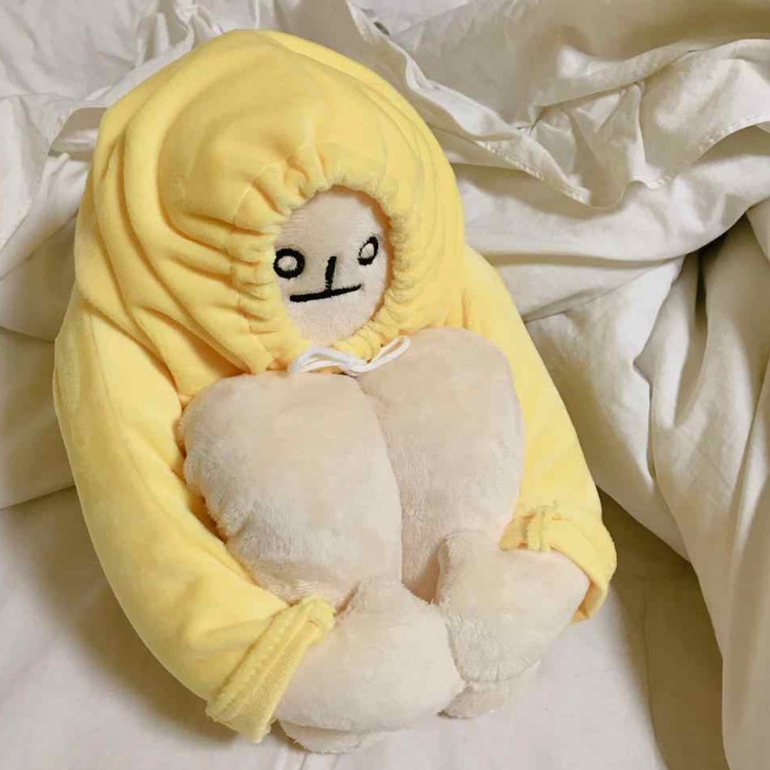 Cute yellow hoodie plush toy, Moody, 43in, made of premium PP cotton, hypoallergenic, machine washable.