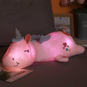 Light-Up Unicorn Plush Pillow | Soft Stuffed Animal Toy (3 Colors, 50cm)