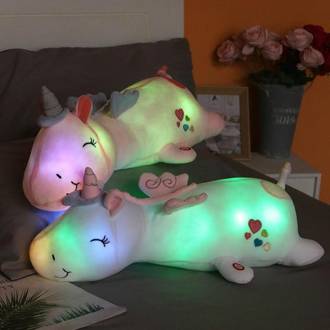 Light-Up Unicorn Plush Pillow | Soft Stuffed Animal Toy (3 Colors, 50cm)