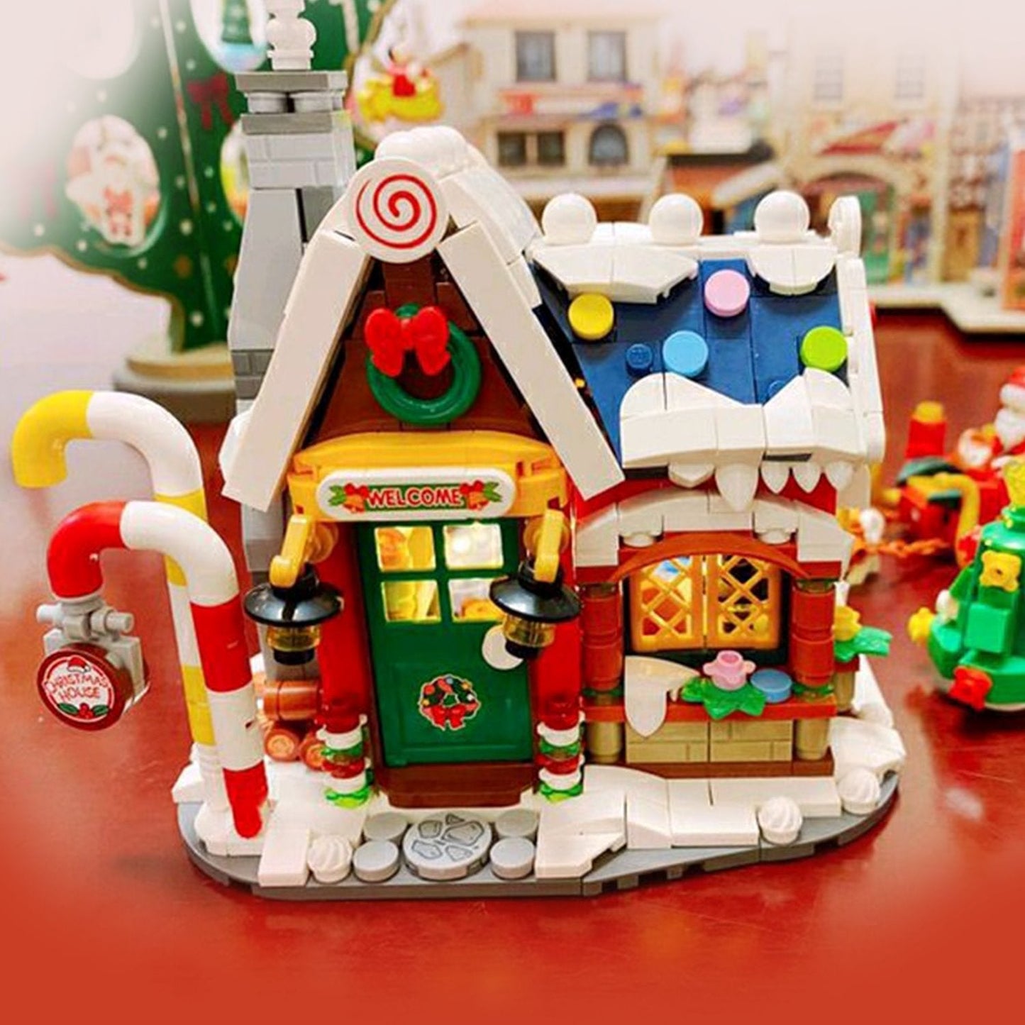 Christmas House & Sleigh Nano Block Set | 780+ Pcs, Festive Scene