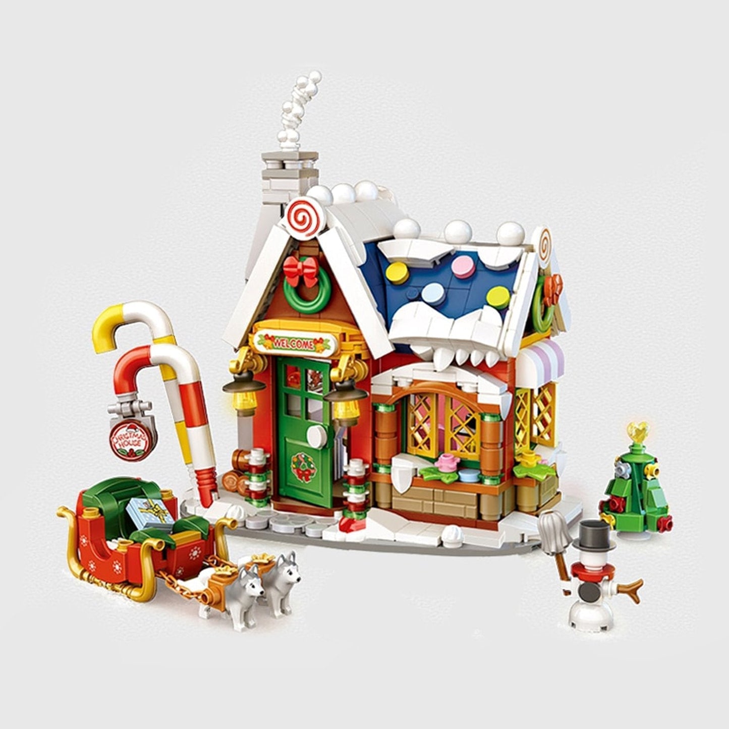 Christmas House & Sleigh Nano Block Set | 780+ Pcs, Festive Scene