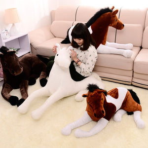 Adorable 3D Horse Plush Pillow | Realistic Stuffed Animal Toy (70cm, 4 Colors) - Cute Stuffed Animal Toy